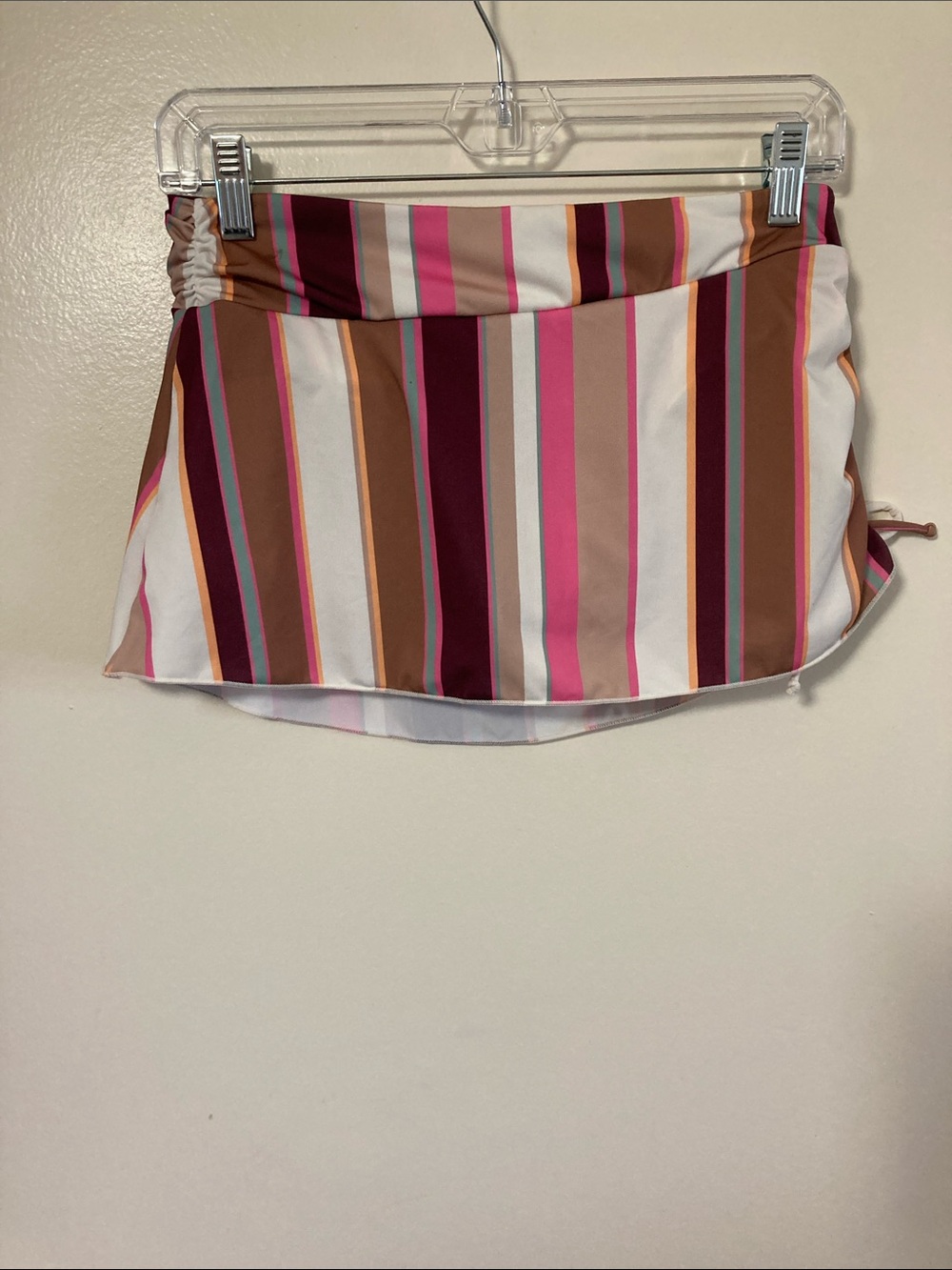 Carve Designs Striped Bikini Skirt in Pink, Brown, White
